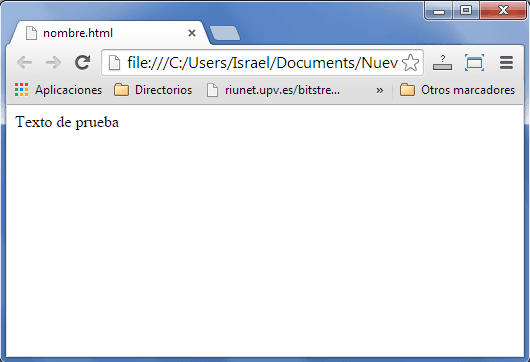 resultado prueba pagina html